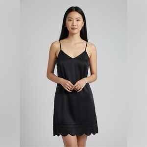 Elegant Black Satin Slip Dress